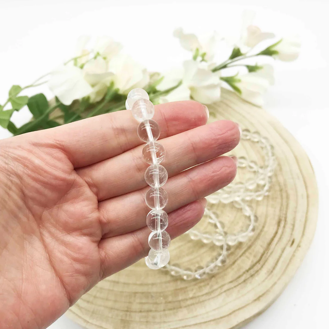 ClearQuartzBeadBracelet
