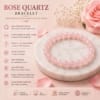rose-quartz-bracelet-specifications-8mm-natural-gemstone Original Rose Quartz Bracelet with 8mm natural gemstone beads, stretchable cord, lab certified and Vedic mantra energised.