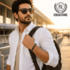 T-P-2 Indian man wearing Triple Protection Bracelet with Black Tourmaline, Hematite & Tiger Eye for daily protection and confidence.