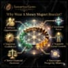 money-magnet-bracelet-benefits-infographic Money Magnet Bracelet benefits include confidence, focus, opportunity, prosperity mindset and career growth support.