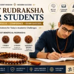 Best Rudraksha for students featuring 4 Mukhi, 5 Mukhi, 6 Mukhi and Saraswati Bandh for memory, focus, confidence and exam success.