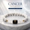 cancer-zodiac-bracelet-natural-howlite-milky-quartz-hero. Cancer Zodiac Bracelet with Natural Howlite and Milky Quartz 8mm beads, premium moon-themed hero image for Karka Rashi.