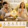 Man and woman wearing Natural Citrine Bracelet for prosperity, confidence, positive energy, meditation and business success.