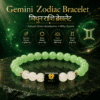 Premium Gemini Zodiac Bracelet with Natural Green Aventurine and Milky Quartz 8mm beads, Vedic Energised Mithun Rashi gemstone bracelet.