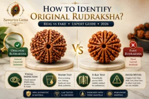 Compare original vs fake Rudraksha with visual signs, X-ray verification, authentic bead features and expert identification guide.