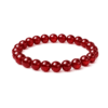 Natural Lal Hakik (Red Agate) bracelet with premium polished 8mm gemstone beads, Vedic energised Mars stone for courage and protection.