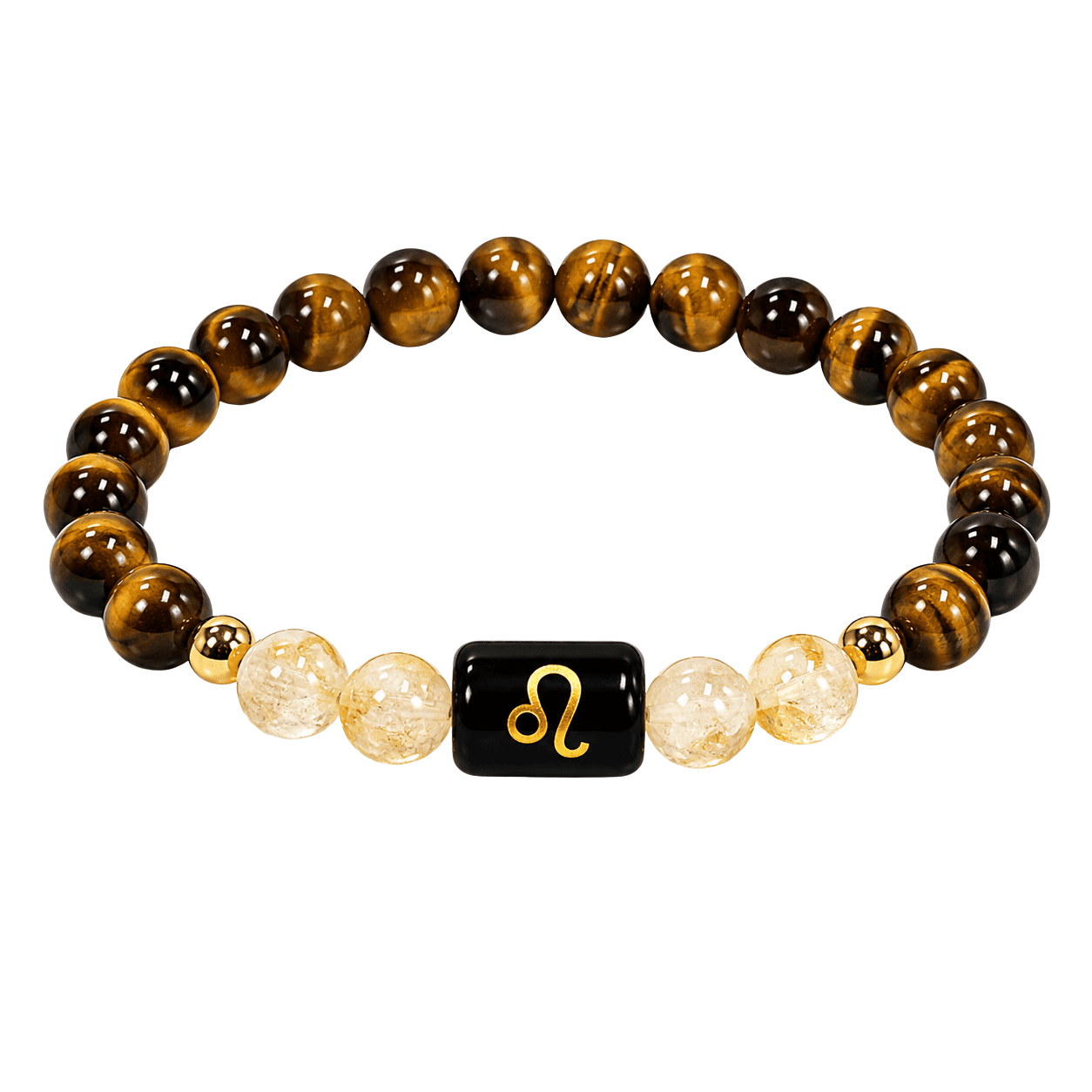 leo-zodiac-bracelet-white-background-product Leo Zodiac Bracelet with Natural Carnelian and Rose Quartz 8mm beads isolated on a pure white background product image.