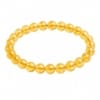 Natural Citrine Bracelet with transparent 8mm gemstone beads isolated on white background for premium ecommerce product listing.