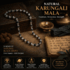 natural-karungali-mala-black-ebony-vedic-necklace Premium Natural Karungali Mala made from authentic Black Ebony wood with silver caps, Vedic mantra energised for Shani protection and meditation.