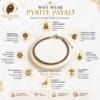 Benefits of Natural Pyrite Payal including wealth attraction, confidence, grounding, protection and business growth support.
