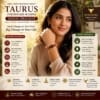 Woman wearing Taurus (Vrishabh Rashi) Zodiac Bracelet with natural Sunstone and Carnelian showing confidence, creativity, motivation and positive energy.