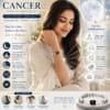 woman-wearing-cancer-zodiac-bracelet-lifestyle Woman wearing Cancer Zodiac Bracelet showing emotional balance, calm mind, better sleep and positive Moon energy.