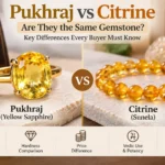 Pukhraj vs Citrine (Sunela) bracelet showing the key gemstone differences.